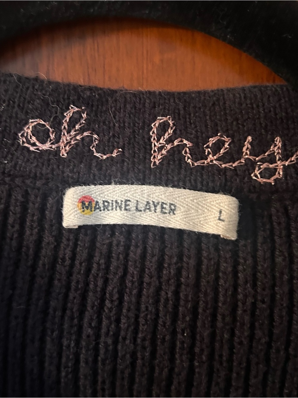 Marine Layer Navy / Black Button Cardigan - Picture 2 of 8